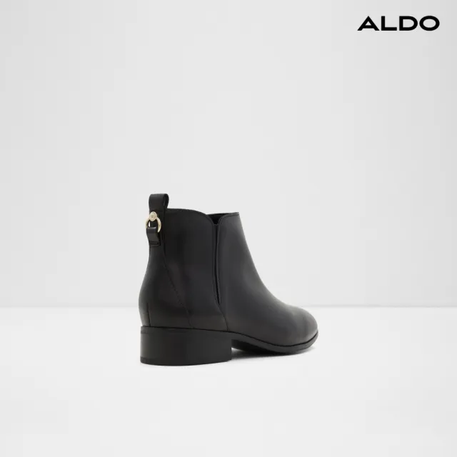 【ALDO】VERITY-時尚真皮素面短靴-女靴(黑色)