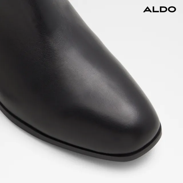 【ALDO】VERITY-時尚真皮素面短靴-女靴(黑色)