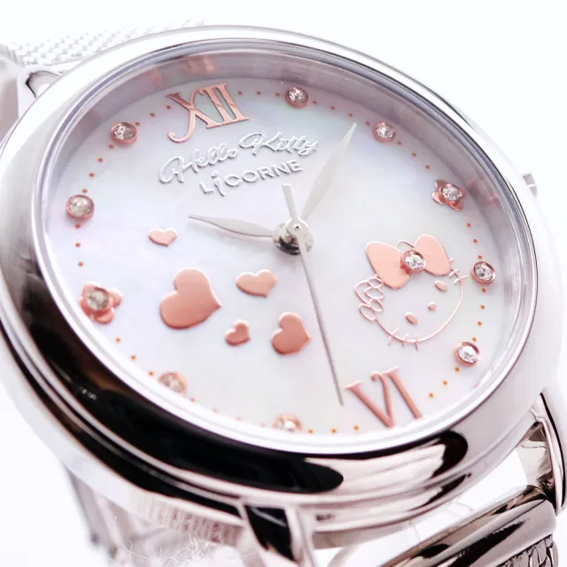 【HELLO KITTY】HELLO KITTY 50周年限量時尚米蘭式腕錶-銀色-LK717LWWI