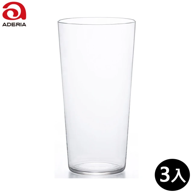 ADERIA 薄透強化玻璃杯 420ml 3入組(日本製玻璃杯 水杯 薄口杯 強化玻璃杯)