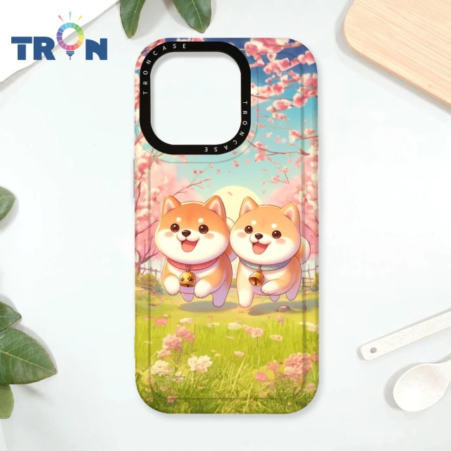 TRON iPhone 16/16 PLUS/16 PRO/16 Pro Max 櫻花柴犬系列 防摔太空殼 透白款 軟硬殼 手機殼