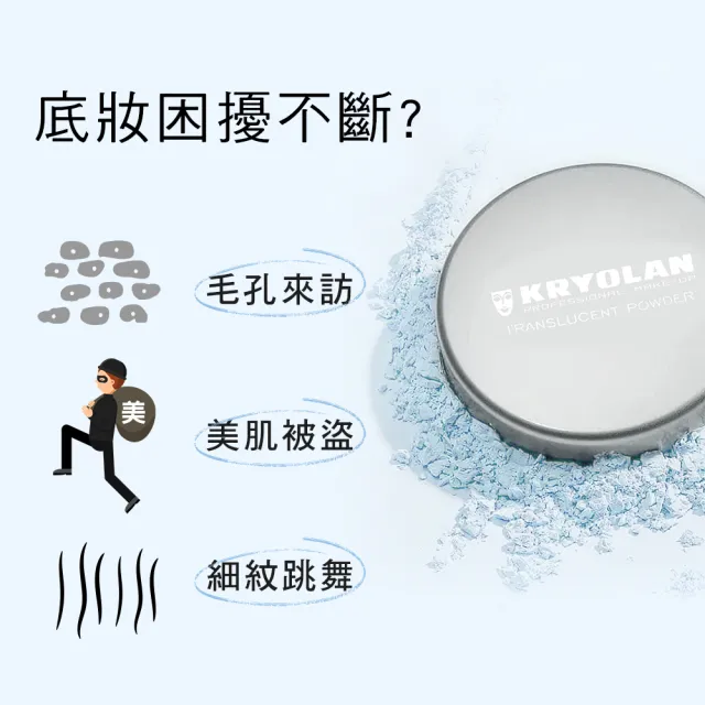 【KRYOLAN 歌劇魅影】輕柔透明蜜粉15g(米澱粉研磨 定妝無負擔)