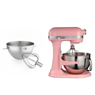 【KitchenAid】5.7公升6Q桌上型攪拌機-升降型3Q 攪拌缸打蛋器組(香檳粉)