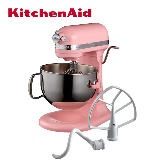 【KitchenAid】5.7公升6Q桌上型攪拌機-升降型3Q 攪拌缸打蛋器組(香檳粉)