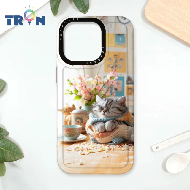 TRON iPhone 16/16 PLUS/16 PRO/16 Pro Max 貓咪下午茶系列 防摔太空殼 透白款 軟硬殼 手機殼