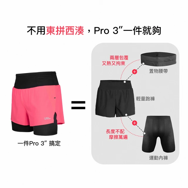 A-MYZONE 女款 PRO3 競速無痕抗菌輕量跑褲 運動短褲 運動褲 運動服 防走光運動褲(抗菌除臭 排汗透氣)