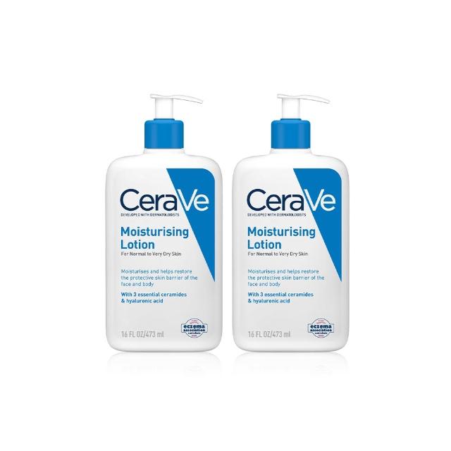 【CeraVe 適樂膚】限時特談雙入組★長效清爽保濕乳 473ml X2 (臉部身體乳液)