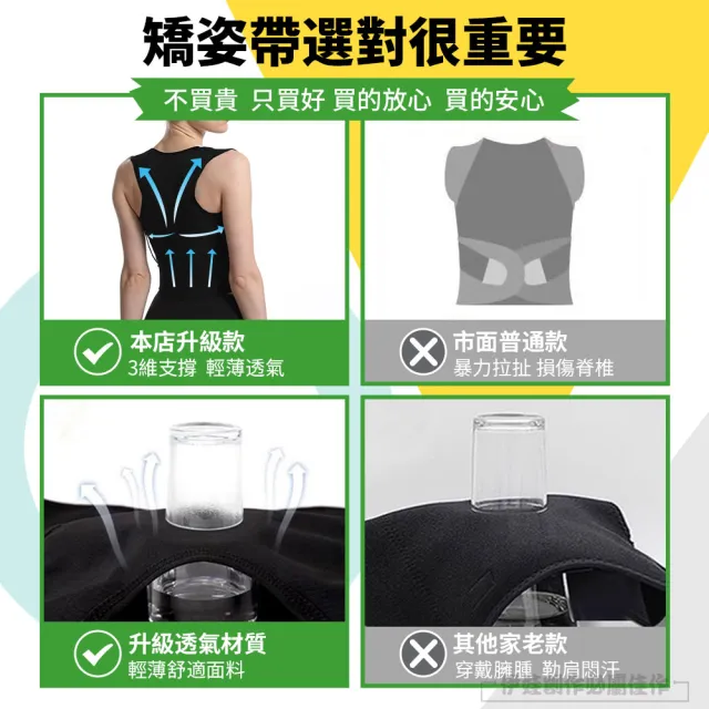 【HONBO】防駝背矯正帶 雙龍骨支撐 隱形透氣矯姿帶(駝背矯正器 收腹帶 防駝背心)