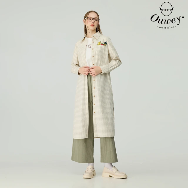 OUWEY 歐薇 都會卡其縲縈假兩件針織上衣(卡其；S-L；