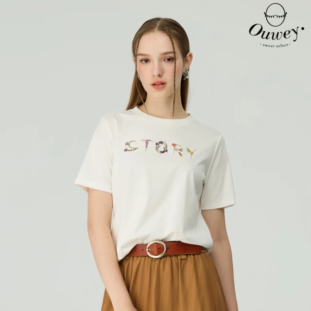 OUWEY 歐薇 都會卡其縲縈假兩件針織上衣(卡其；S-L；