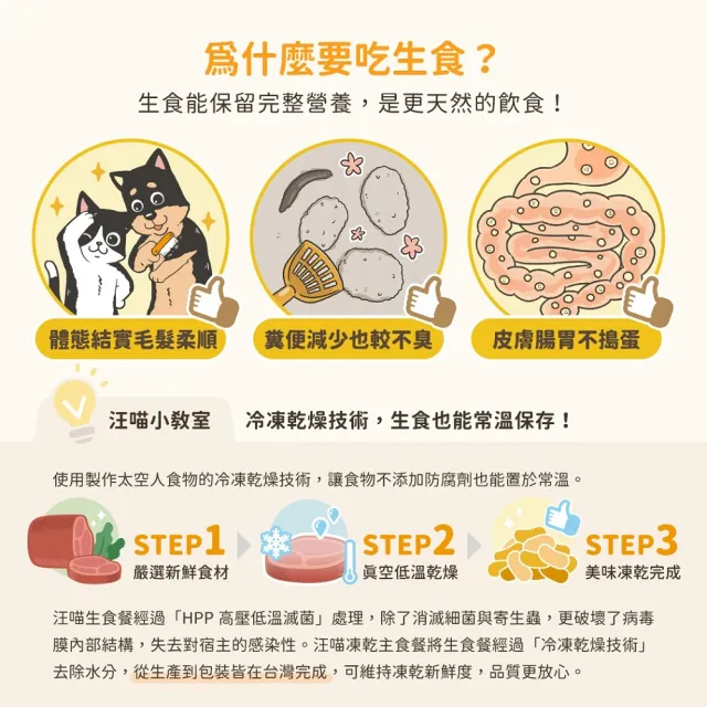 【汪喵星球】天然低敏凍乾主食餐500g(貓咪凍乾 常溫保存)