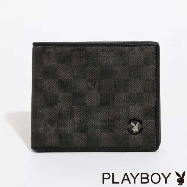 【PLAYBOY】基本短夾 Honour系列(黑色)