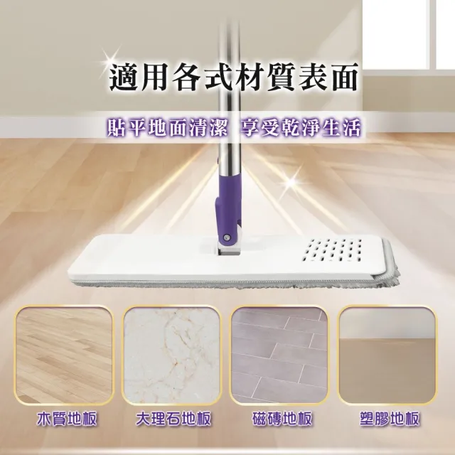 【驅塵氏】免手洗速乾刮水桶平板拖把-補充包(布x1)