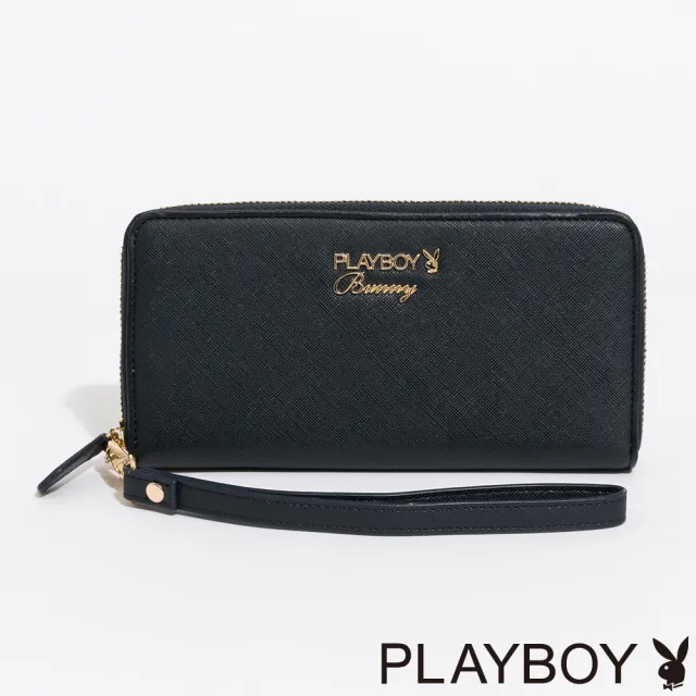 【PLAYBOY】拉鍊長夾 Miss Perfect系列(藍色)