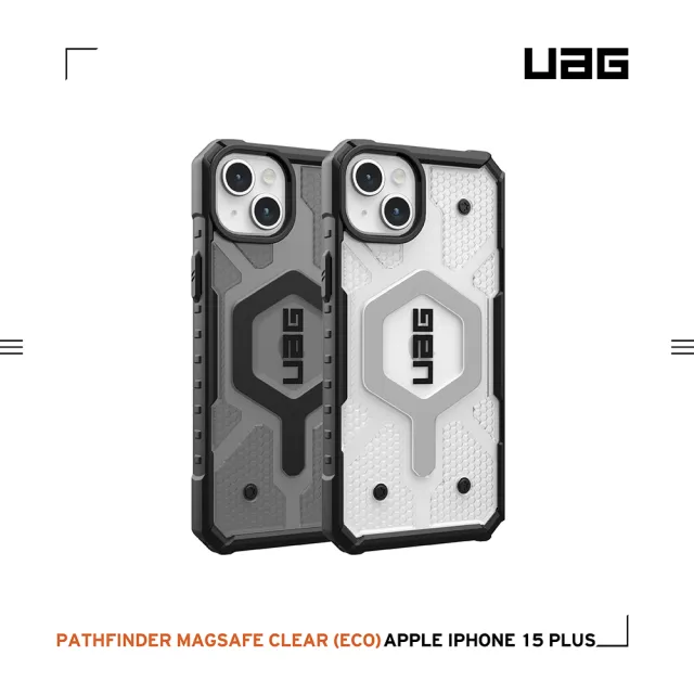 【UAG】iPhone 15 Plus 磁吸式耐衝擊保護殼-透明(吊繩殼 支援MagSafe功能)