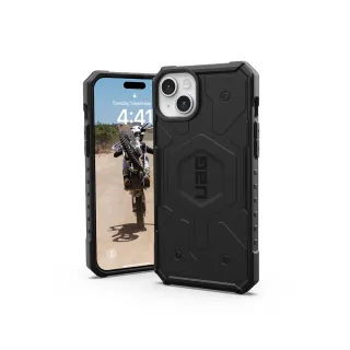 【UAG】iPhone 15 Plus 磁吸式耐衝擊保護殼-黑(吊繩殼 支援MagSafe功能)