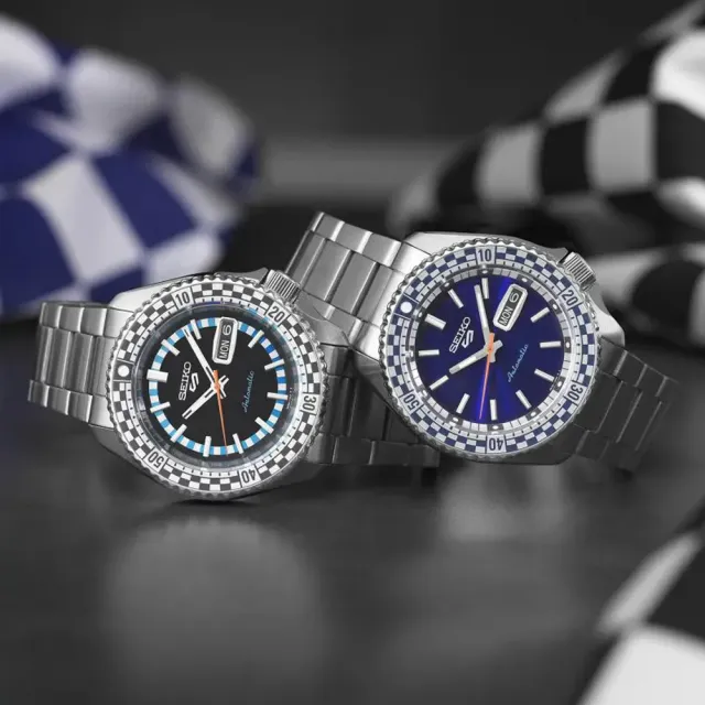 【SEIKO 精工】5 Sports SKX 賽車方格旗機械錶-藍/42.5mm 618年中慶 推薦(SRPK65K1/4R36-15Z0B)