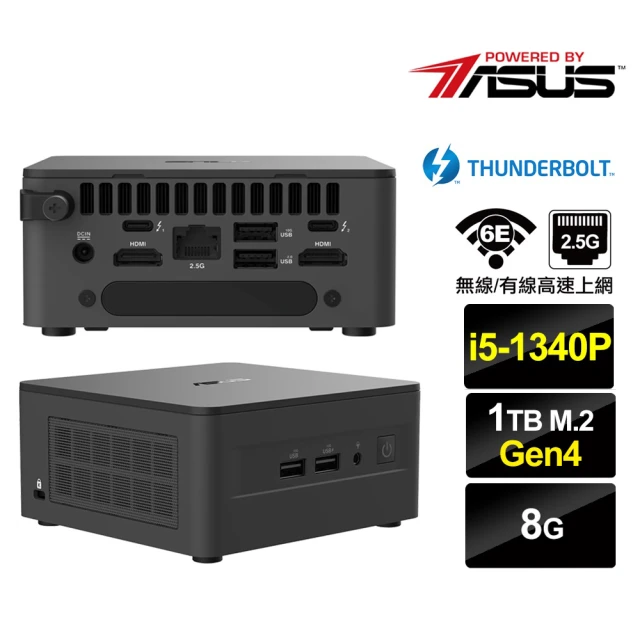 ASUS 華碩ASUS 華碩 NUC i5十二核{左將軍R15C} 迷你電腦(i5-1340P/8G/1TB M.2 Gen4)