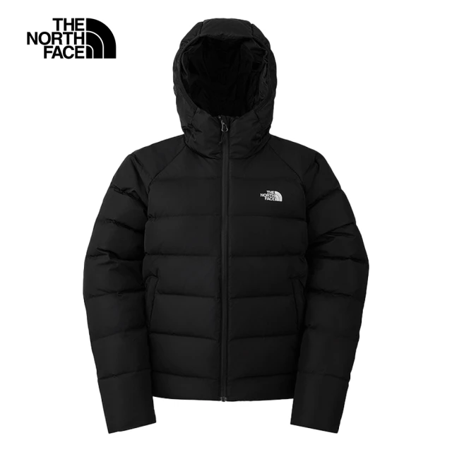 The North Face 北面女款黑色DWR防潑水保暖連帽羽絨外套｜8DMNJK3(550蓬鬆度)