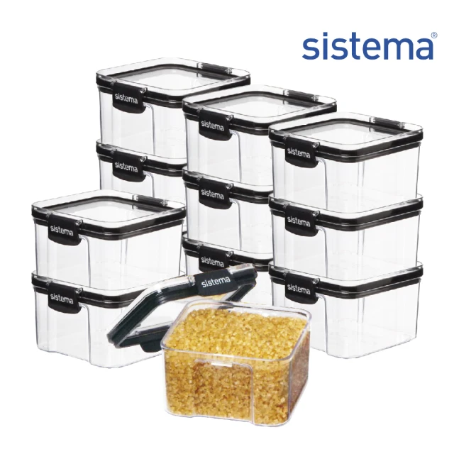 SISTEMA 紐西蘭進口TRITAN系列方形密封保鮮盒460ml(12入組)