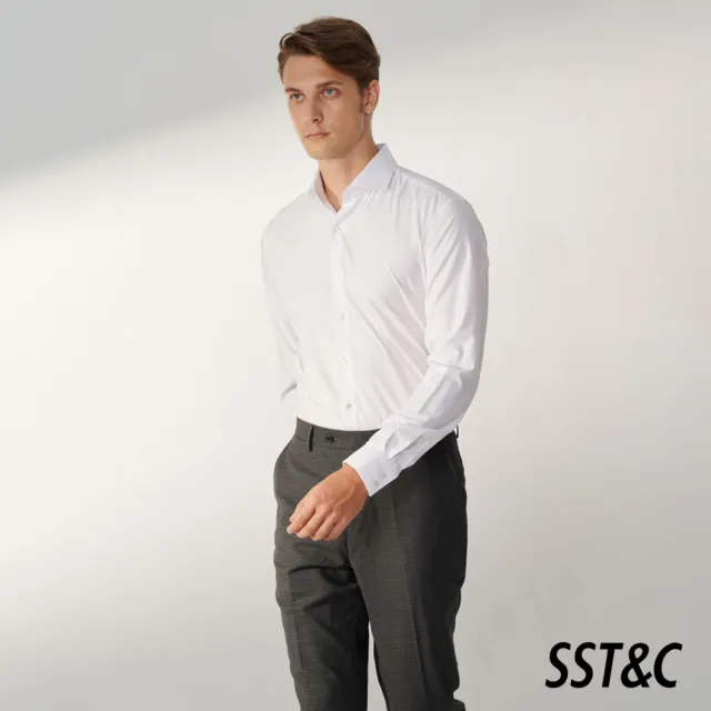 【SST&C】男裝 白色素面修身版襯衫00062408017(換季55折)