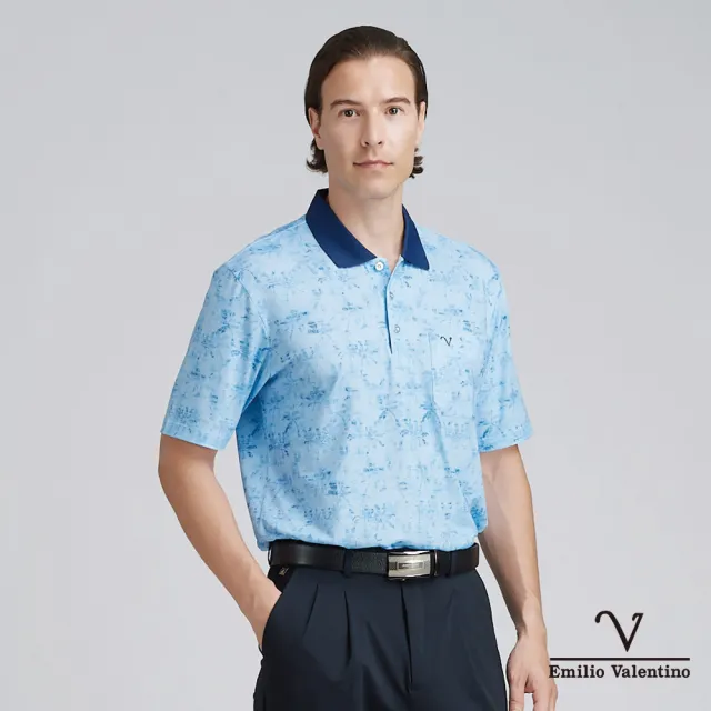 【Emilio Valentino 范倫鐵諾】出清品 男裝 男上衣 口袋 POLO衫短袖 吸濕排汗