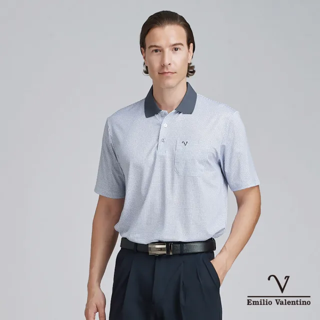 【Emilio Valentino 范倫鐵諾】零碼 出清品 男裝 男上衣 口袋 POLO衫短袖 吸濕排汗