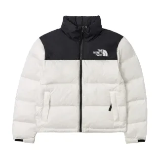 【The North Face 官方旗艦】經典ICON-北面女款米色DWR防潑水羽絨外套｜3XEOROU(700蓬鬆度)