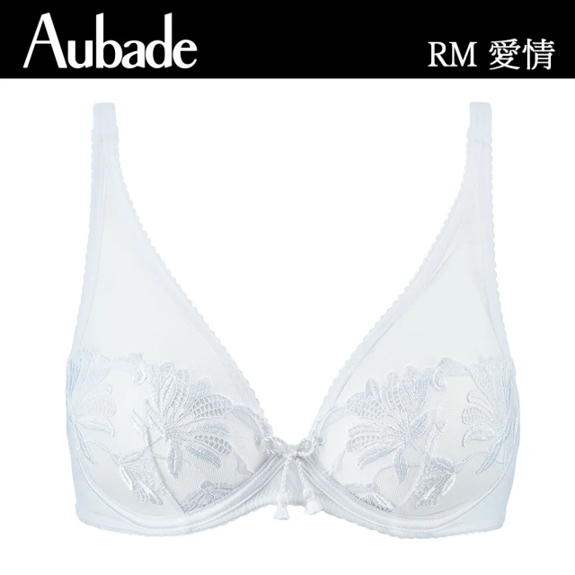 Aubade 愛情水滴刺繡無襯內衣 經典性感內衣 法國進口 女內衣(RM-白)