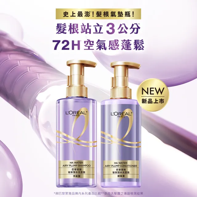 【LOREAL Paris 巴黎萊雅】玻尿酸水光豐盈洗護隨行組_洗髮露100ml+護髮素100ml