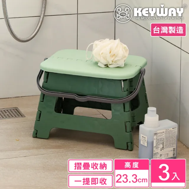 【KEYWAY 聯府】布萊尼快收手提摺疊椅-3入(露營野餐 折疊收藏 MIT台灣製造)