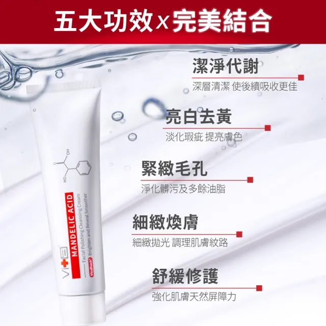 【Swissvita 薇佳】蜜花酸晶拋光洗顏霜100g+修復霜50g(洗面乳/修護/保濕)