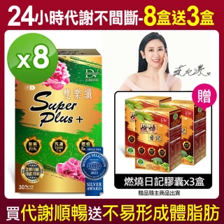 【DV 麗彤生醫】雙樂纖特濃升級8盒共240粒+贈健字號燃燒日記3盒(保健禮盒-順暢+代謝+燃燒/酵素/綠茶素/薑)