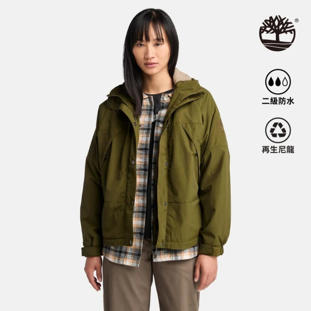 Timberland 女款橄欖綠色Winnick防潑水抓絨內裡外套(A5ZPQ302)