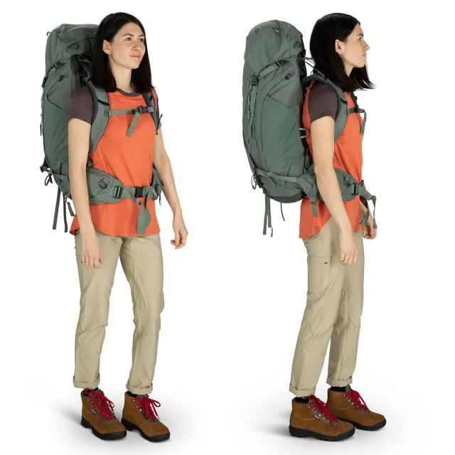 【Osprey】Kyte 48 輕量登山背包 附背包防水包 套 女款 黑色(健行背包 徙步旅行 登山後背包)