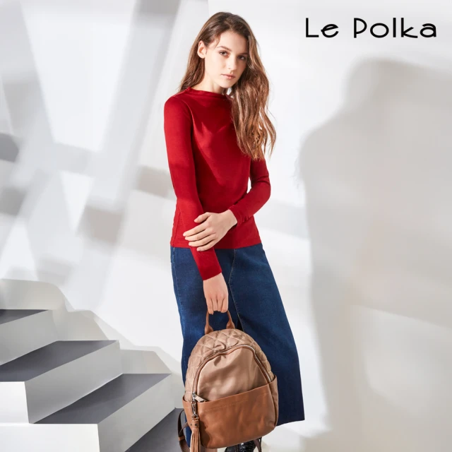 Le Polka 深藍直筒前開衩牛仔長裙-女(丹寧)