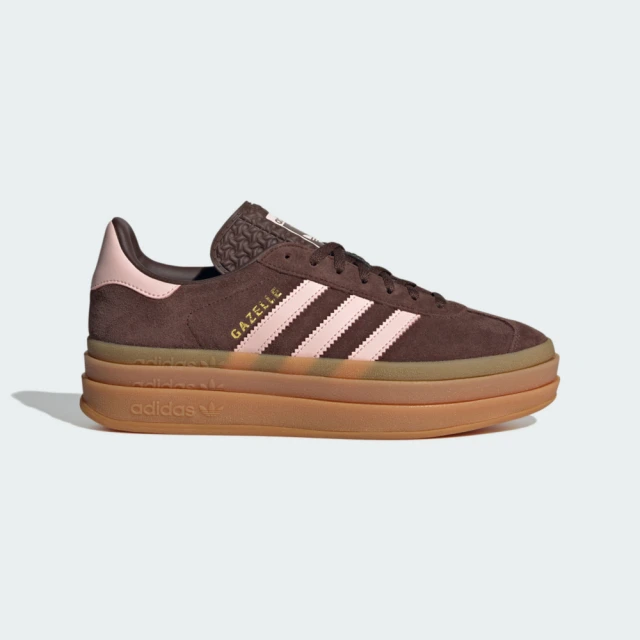 adidas 愛迪達 Gazelle Bold W 女 休閒鞋 經典 復古 三葉草 厚底 增高 咖啡 粉紅(JI0326)