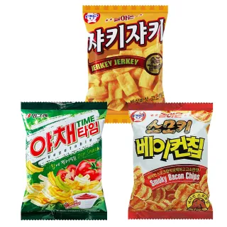 即期品【韓味不二】韓國Binggrae風味餅乾70g/包 煙燻培根/烤肉風味/蔬菜(有效期限:2025.01.25)