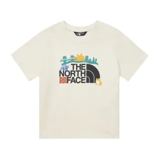 【The North Face 官方旗艦】北面兒童米白色純棉經典品牌LOGO短袖T恤｜89H4QLI