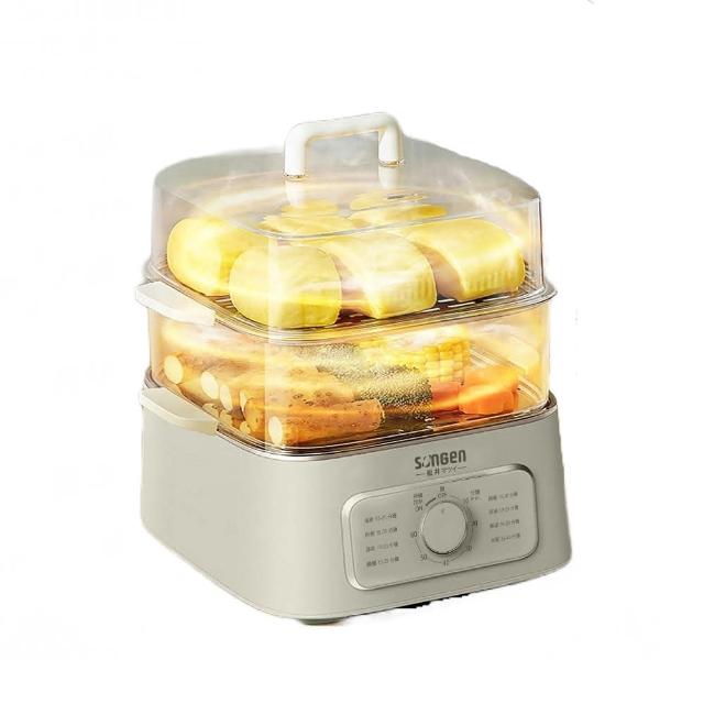 【SONGEN 松井】9.3L多功能雙層蒸煮鍋/電火鍋/電蒸鍋/美食鍋/料理鍋 SG-1011MS(米杏白)