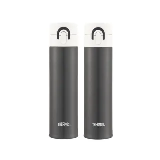 【THERMOS膳魔師】買1送1_不鏽鋼超輕量彈蓋真空保溫杯400ml(JNI-401+JNI-401)