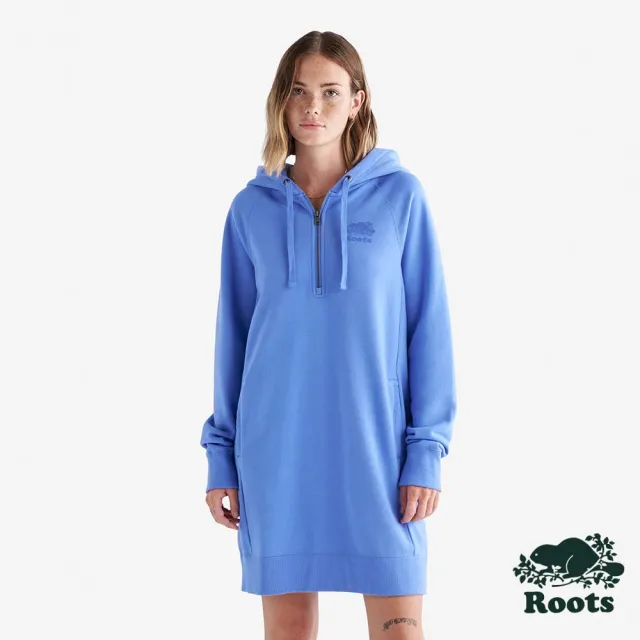 【Roots】Roots女裝- NEW DOCKSIDE LONGSLEEVE 連帽長洋裝(藍色)