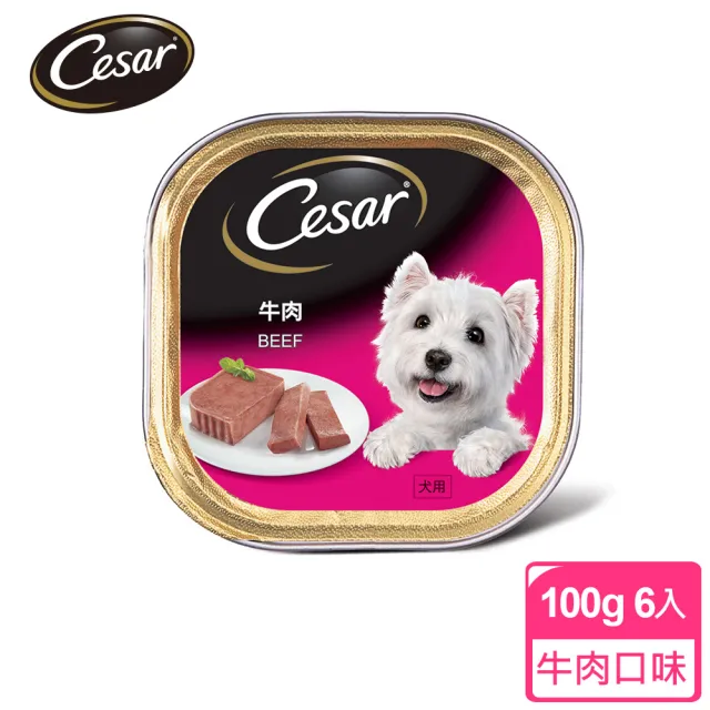 【Cesar 西莎】經典風味餐盒 100g*6入 寵物/狗罐頭/狗食