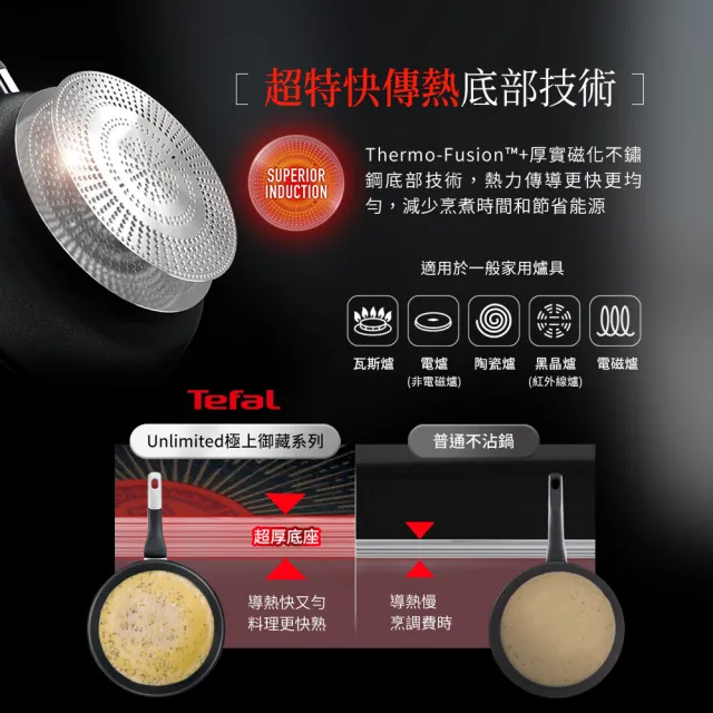 【Tefal 特福】法國製極上御藏系列30CM不沾鍋平底鍋(IH爐可用鍋/電磁爐適用)