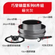 【Tefal 特福】法國製巧變精靈系列可拆式不沾鍋6件組-極光灰