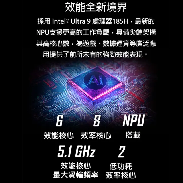 【MSI】17吋 Ultra9-185H RTX4070-8G電競AI筆電黑神話悟空適用(Pulse 17 AI/16G/1TB SSD/W11/C1VGKG-022TW)