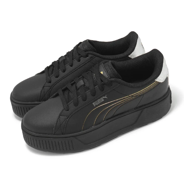 PUMA 休閒鞋 Karmen Metallic Shine 女鞋 黑 金 銀 厚底 增高 鬆糕鞋(395099-02)