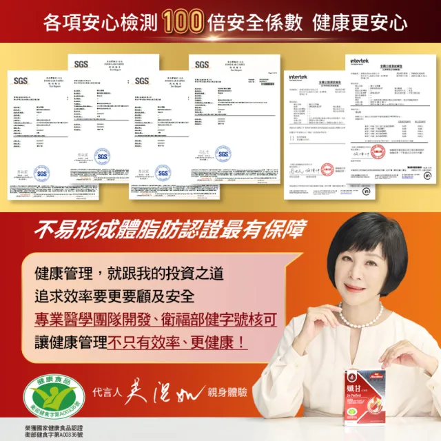 【Nutrimate 你滋美得】孅甘 紅膠囊 x3入(吳淡如代言/健字號/不易形成體脂肪/兒茶素/薑黃/白藜蘆醇)