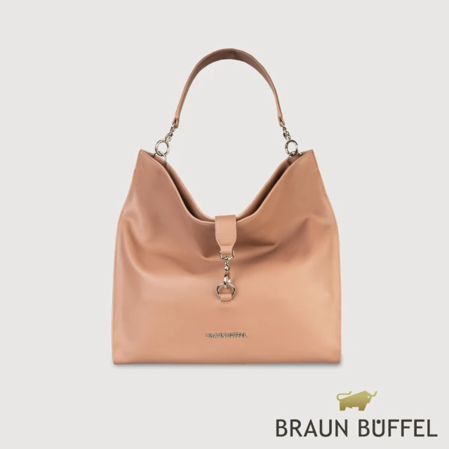 BRAUN BUFFEL 德國小金牛 台灣總代理 馬克西 大肩包-藕粉色(BF847-53-CG)