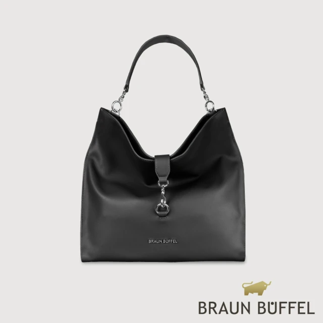 BRAUN BUFFEL 德國小金牛 台灣總代理 馬克西 大肩包-黑色(BF847-53-BK)